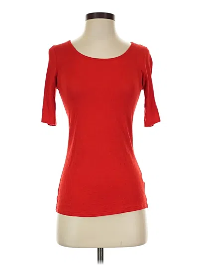 Pre-owned Bordeaux 3/4 Sleeve T-shirt In Red