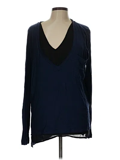 Pre-owned Bordeaux Long Sleeve Blouse In Blue