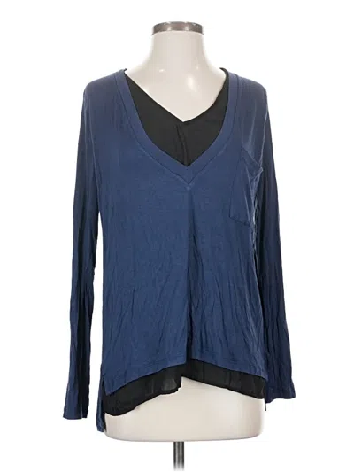 Pre-owned Bordeaux Long Sleeve Blouse In Blue