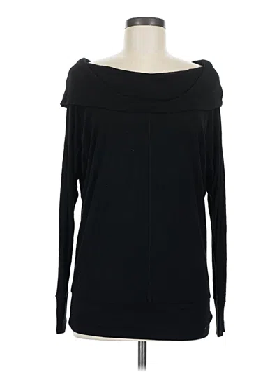 Pre-owned Bordeaux Long Sleeve Top Black Off The Shoulder Neckline Tops