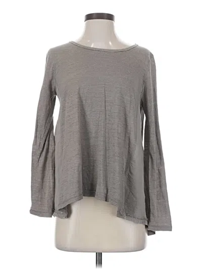 Pre-owned Bordeaux Long Sleeve Top Gray Boatneck Tops