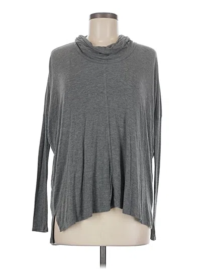 Pre-owned Bordeaux Long Sleeve Top Gray Cowl Neck Tops