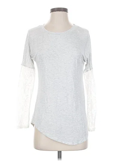 Pre-owned Bordeaux Long Sleeve Top Silver Crew Neck Tops