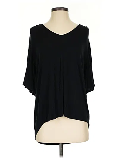 Pre-owned Bordeaux Short Sleeve Top Black Cold Shoulder Neckline Tops
