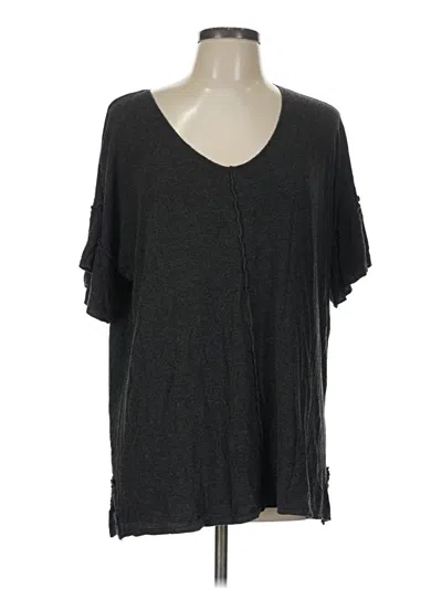 Pre-owned Bordeaux Short Sleeve Top Black V-neck Tops
