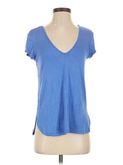 Pre-owned Bordeaux Short Sleeve Top Blue V-neck Tops