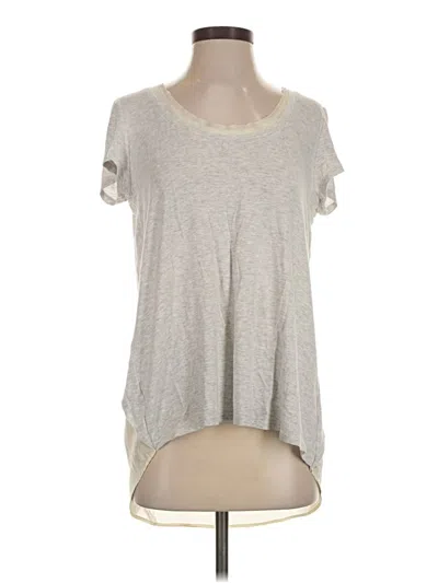 Pre-owned Bordeaux Short Sleeve Top Gray Scoop Neck Tops