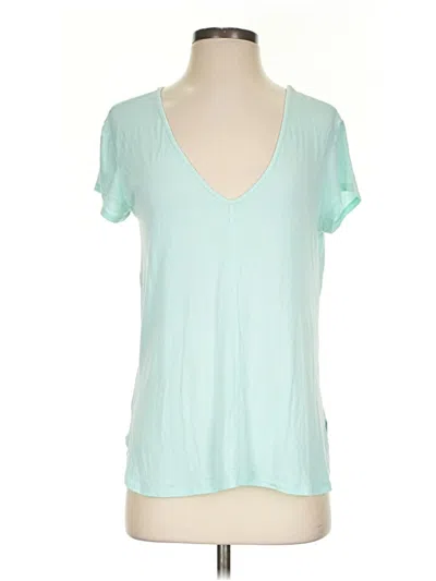 Pre-owned Bordeaux Short Sleeve Top Teal V-neck Tops