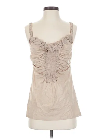 Pre-owned Bordeaux Sleeveless Blouse In Tan