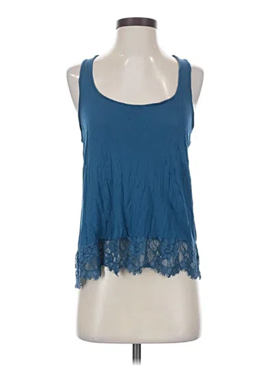 Pre-owned Bordeaux Sleeveless Top Blue Halter Neckline Tops