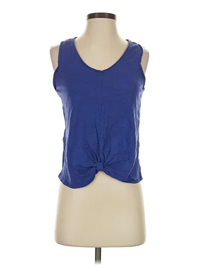 Pre-owned Bordeaux Sleeveless Top Blue Keyhole Neckline Tops