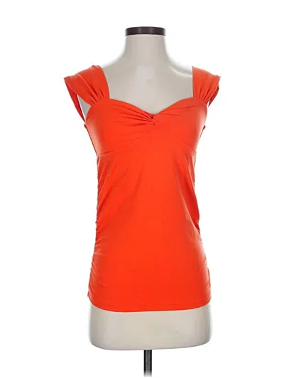 Pre-owned Bordeaux Sleeveless Top Orange Scoop Neck Tops