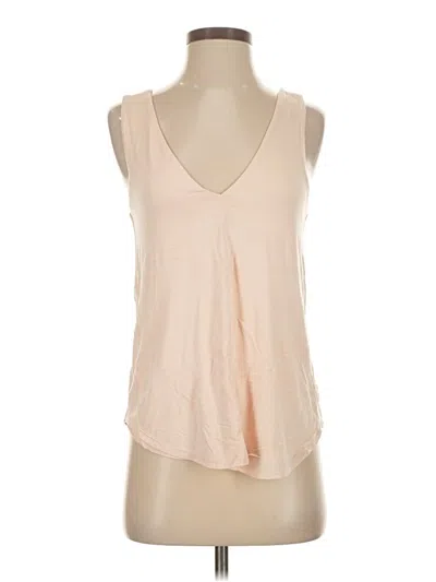 Pre-owned Bordeaux Sleeveless Top Tan Plunge Neckline Tops In Brown