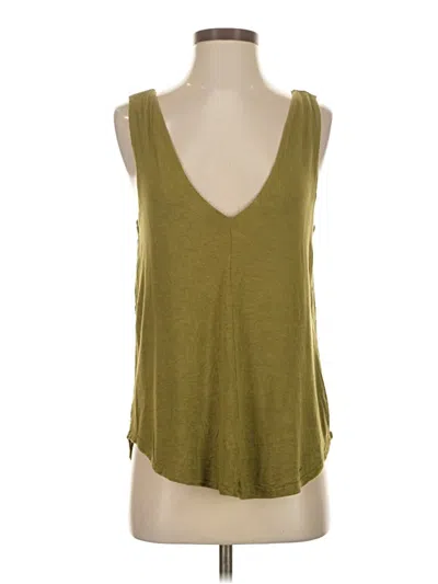 Pre-owned Bordeaux Tank Top Green Plunge Neckline Tops