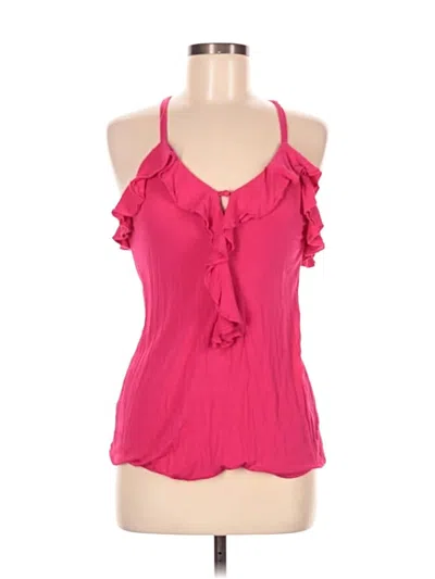 Pre-owned Bordeaux Tank Top Pink Halter Neckline Tops