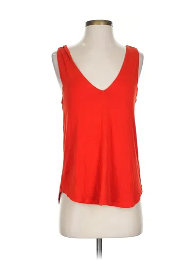 Pre-owned Bordeaux Tank Top Red Plunge Neckline Tops