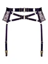 Bordelle Amela Floral-lace Suspender Belt In Black