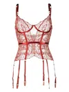 Bordelle Cymatic Basque Corset Bra In Red