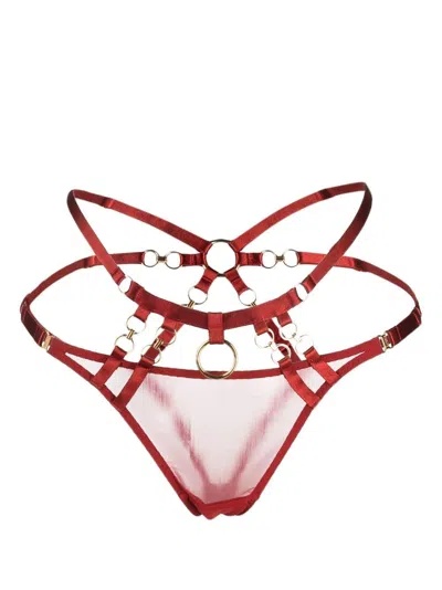 Bordelle Kleio Backless Satin Briefs In Red