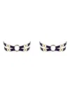 Bordelle Nara Double-strap Gold-ring Garters In Black