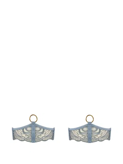 Bordelle Pearl Embroidered Garters (pair) In Gray