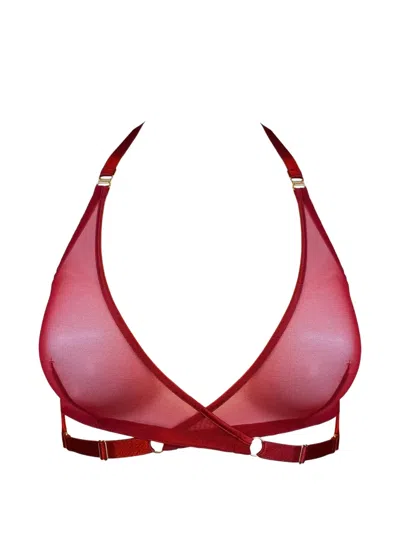 Bordelle Signature Mesh Wrap Bra In Red