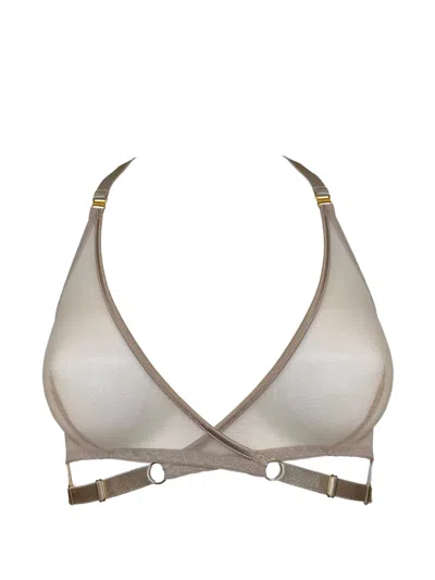 Bordelle Signature Wrap Mesh Bra In Brown