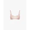 Bordelle Womens Rose Retta Balconette Wire Stretch-lace Bra In Rose