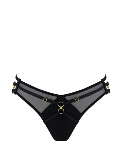 Bordelle Zenna Open-back Briefs In Black
