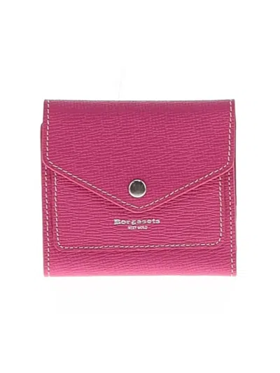 Pre-owned Borgasets Leather Card Holder In Pink