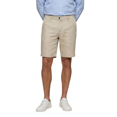 Borghese Beige Linen Bermuda Shorts