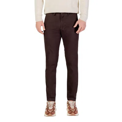Borghese Brown Cotton Skinny Pants In Burgundy