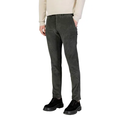 Borghese Green Cotton Casual Pants In Gray