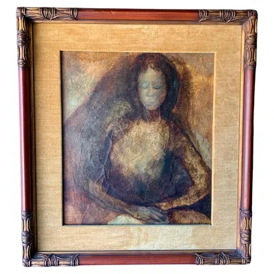 Pre-owned Borghese Guglielmo  Oil On Canvas Painting In Brown