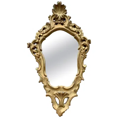Pre-owned Borghese Italian  Rococo Baroque Gilt Wood Mirror In Brown