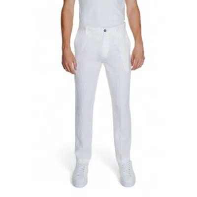 Borghese Linen Casual Men's Pants In White