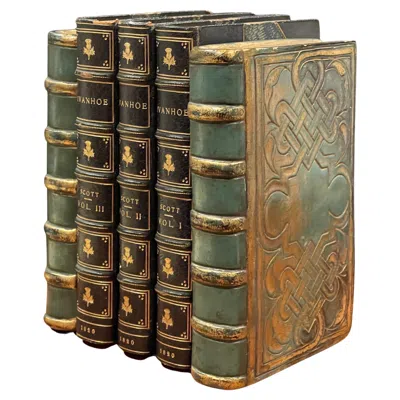 Pre-owned Borghese Pair Of Hollywood Regency Gold Gilt "book" Bookends By  In Brown