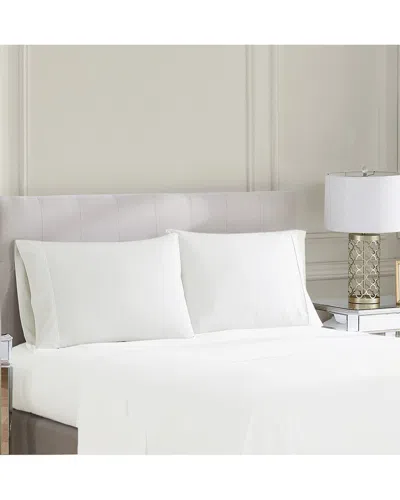 Borghese Roma 400 Thread Count Percale Cotton Pillowcase Pair In White