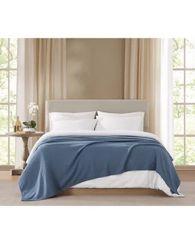 Borghese Roma Luxe Cotton Blanket In Blue