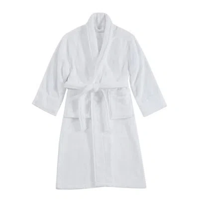 Borghese Roma Luxe Cotton Zero Twist Bath Robe In Gift Box In White