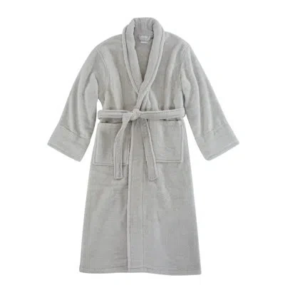 Borghese Roma Luxe Cotton Zero Twist Bath Robe In Small/medium In Gift Box In Grey