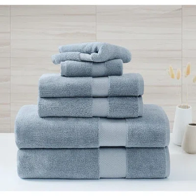 Borghese Roma Oversized Luxe Turkish 6-pc. Bath Towel Set In Blue
