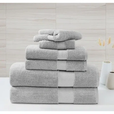 Borghese Roma Oversized Luxe Turkish 6-pc. Bath Towel Set In Gray