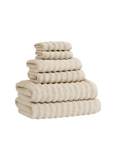 Borghese Roma Ribbed Zero Twist Cotton 6-pc. Towel Set In Neutral