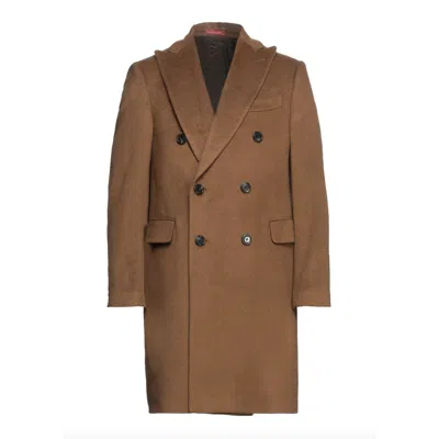 Borgia Beige Elegance Men's Coat In Brown