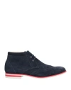 Borgioli Man Ankle Boots Navy Size 12 Leather In Blue