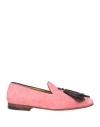 Borgioli Man Loafers Pink Size 6 Leather