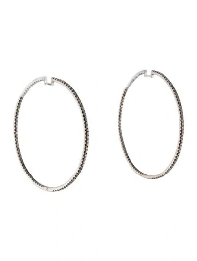 Pre-owned Borgioni 18k 4.00ctw Diamond Hoop Earrings In Multi