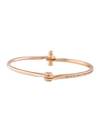 Pre-owned Borgioni 18k Diamond Handcuff Bangle Bracelet, 6" In Multi