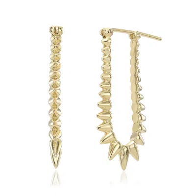 Borgioni Women's Yellow / Orange Yellow Gold Long Spike Huggies